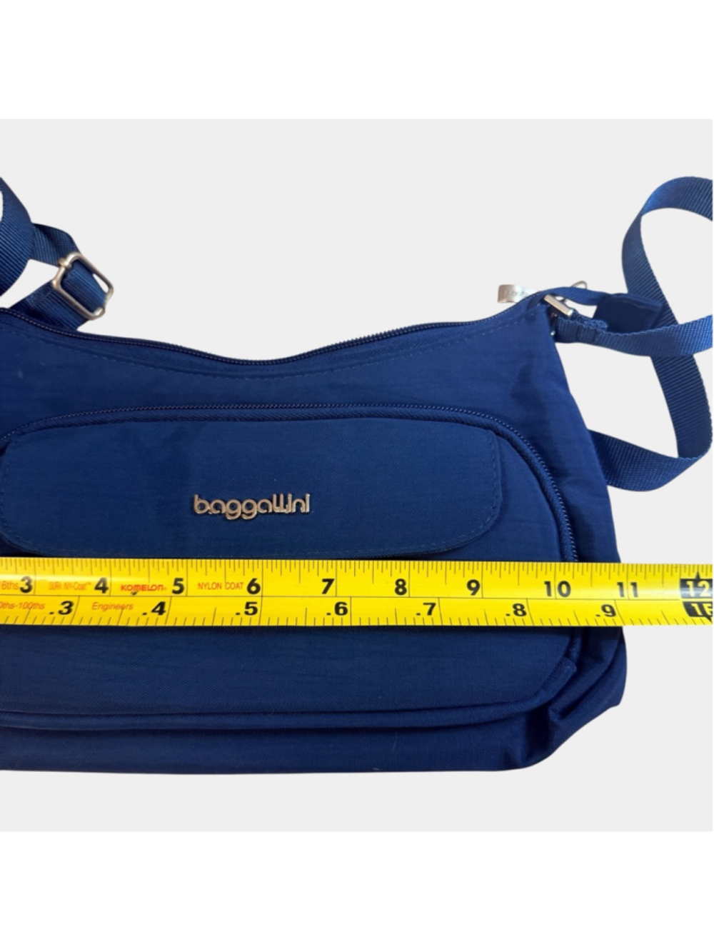 Baggallini Blue Crossbody Travel Bag Lightweight Organizer Purse Nylon - Picture 10 of 13